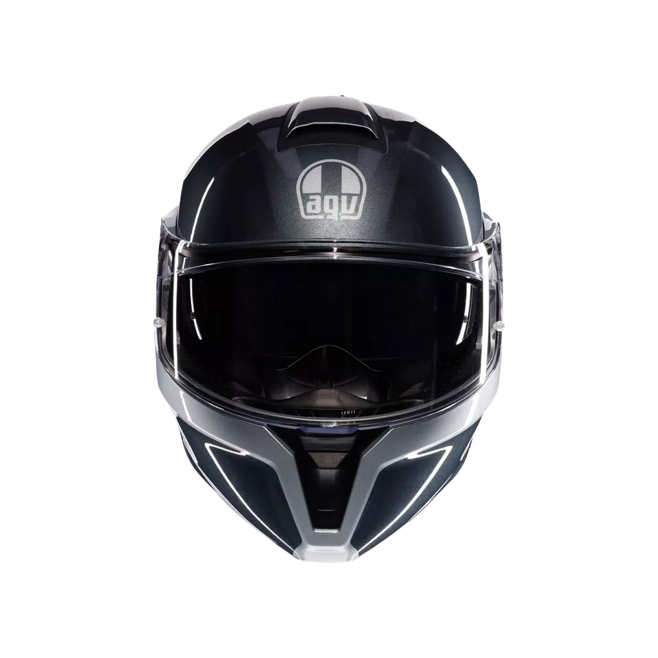 STREETMODULAR LEVICO GREY/SILVER - MOTORBIKE FLIP UP HELMET E2206