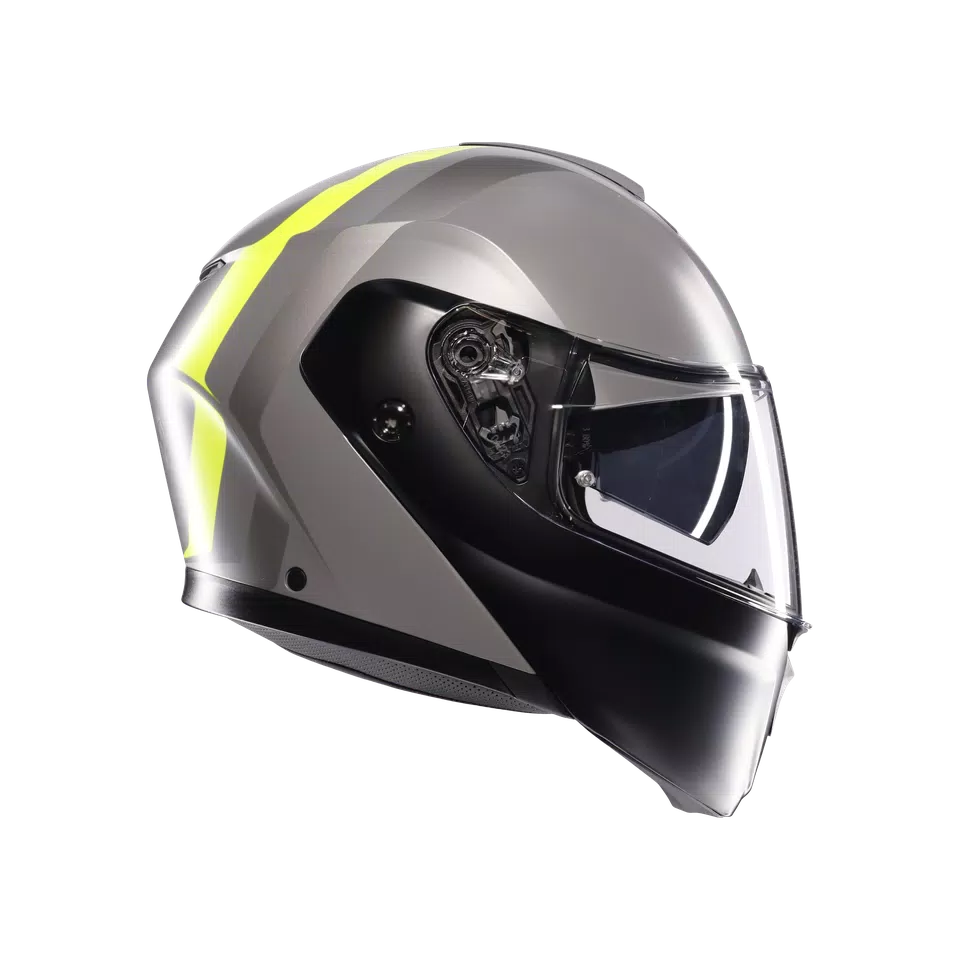 STREETMODULAR RESIA MATT GREY/BLACK/YEL FLUO - MOTORBIKE FLIP UP HELMET E2206