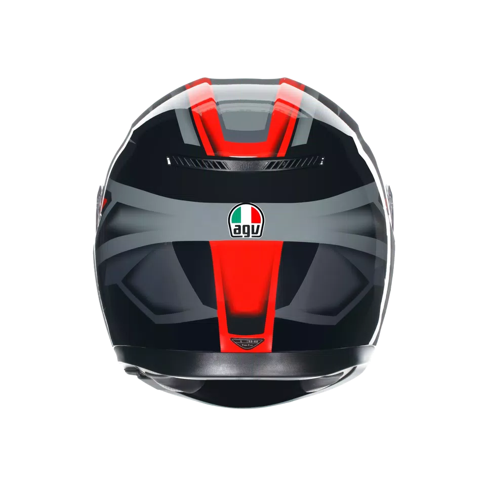 K3 COMPOUND BLACK/RED - MOTORBIKE FULL FACE HELMET E2206