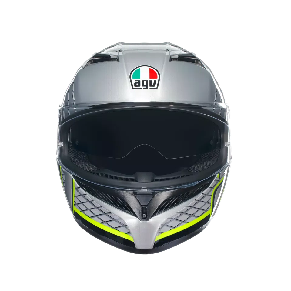 K3 FORTIFY GREY/BLACK/YELLOW FLUO - MOTORBIKE FULL FACE HELMET E2206