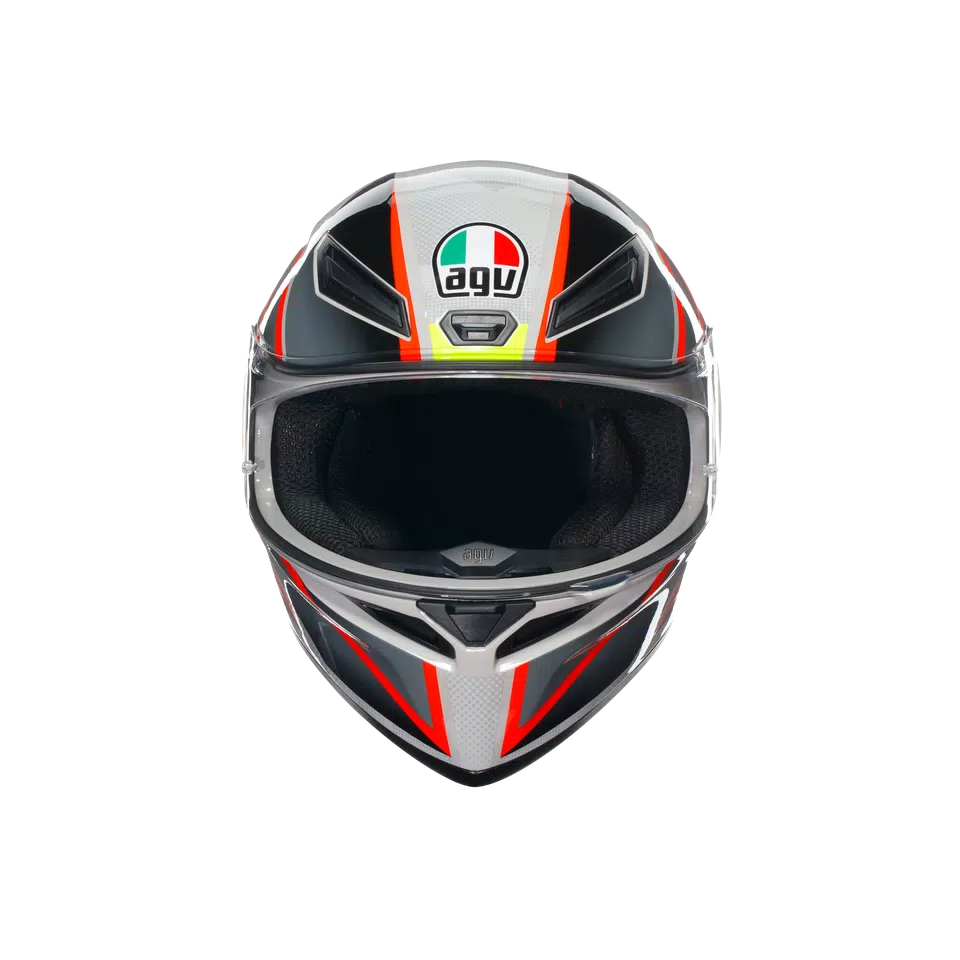 K1 S BLIPPER GREY/RED - MOTORBIKE FULL FACE HELMET E2206