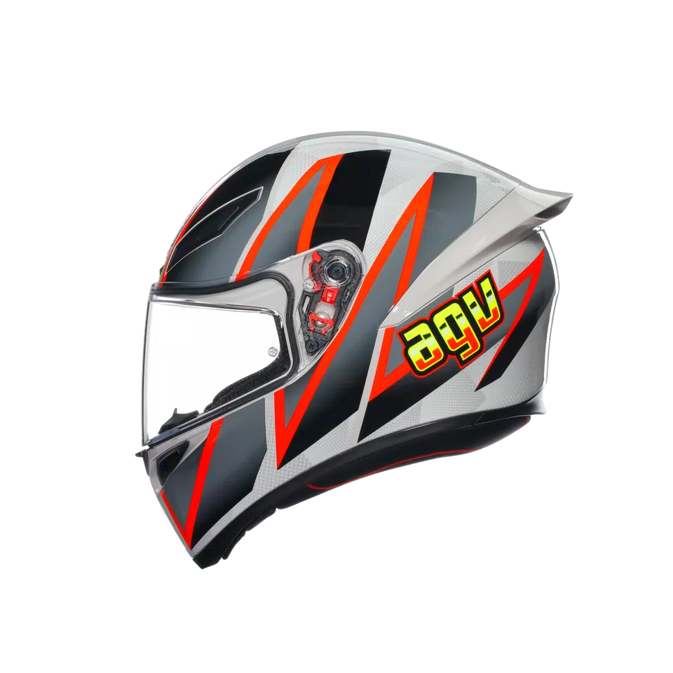 K1 S BLIPPER GREY/RED - MOTORBIKE FULL FACE HELMET E2206