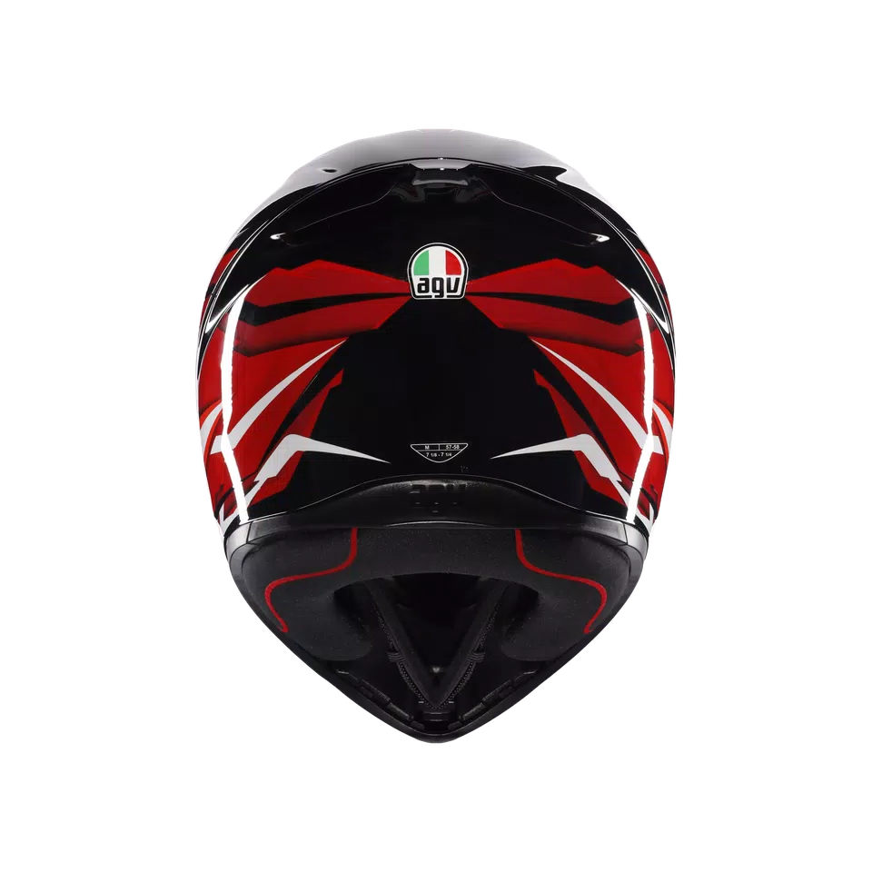 K1 S LION BLACK/RED/WHITE - MOTORBIKE FULL FACE HELMET E2206