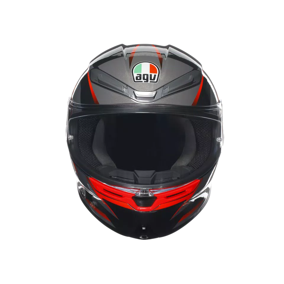 K6 S SLASHCUT BLACK/GREY/RED - MOTORBIKE FULL FACE HELMET E2206