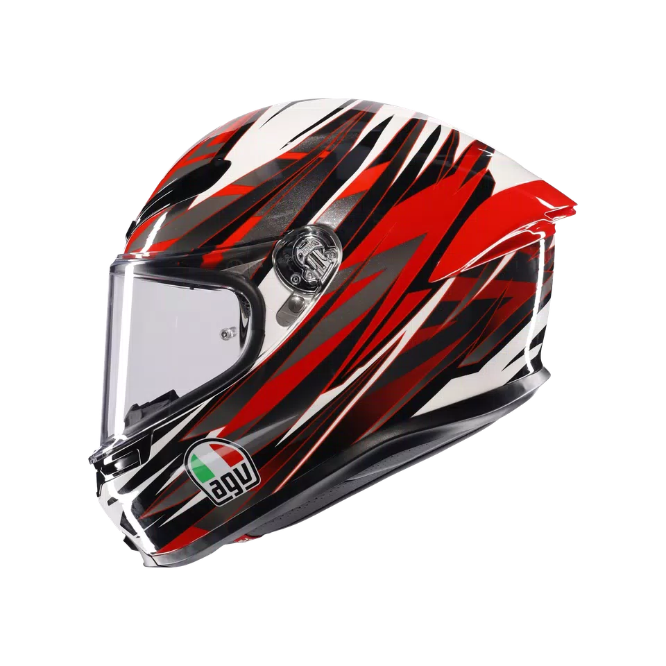 K6 S REEVAL WHITE/RED/GREY - MOTORBIKE FULL FACE HELMET E2206