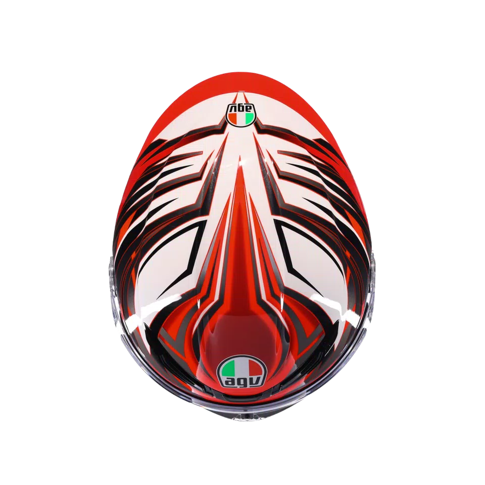 K6 S REEVAL WHITE/RED/GREY - MOTORBIKE FULL FACE HELMET E2206