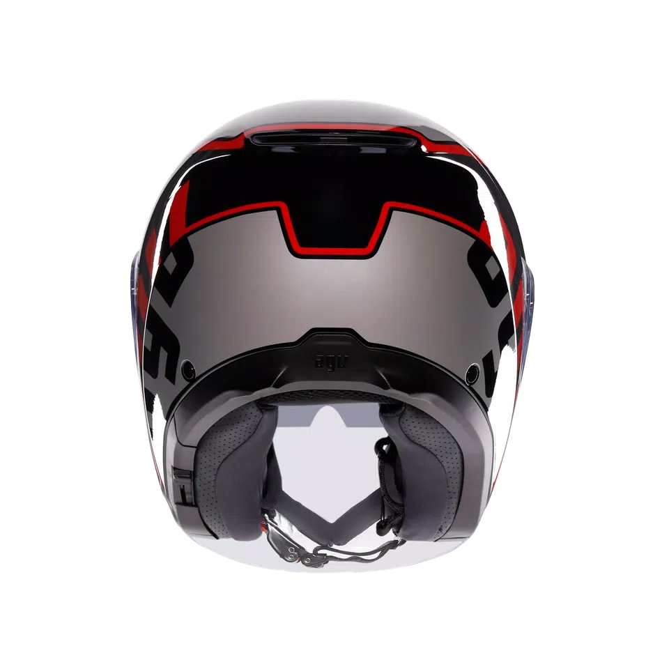 IRIDES MOTORBIKE OPEN FACE HELMET E2206 - VALENZA MATT GREY/BLACK/RED