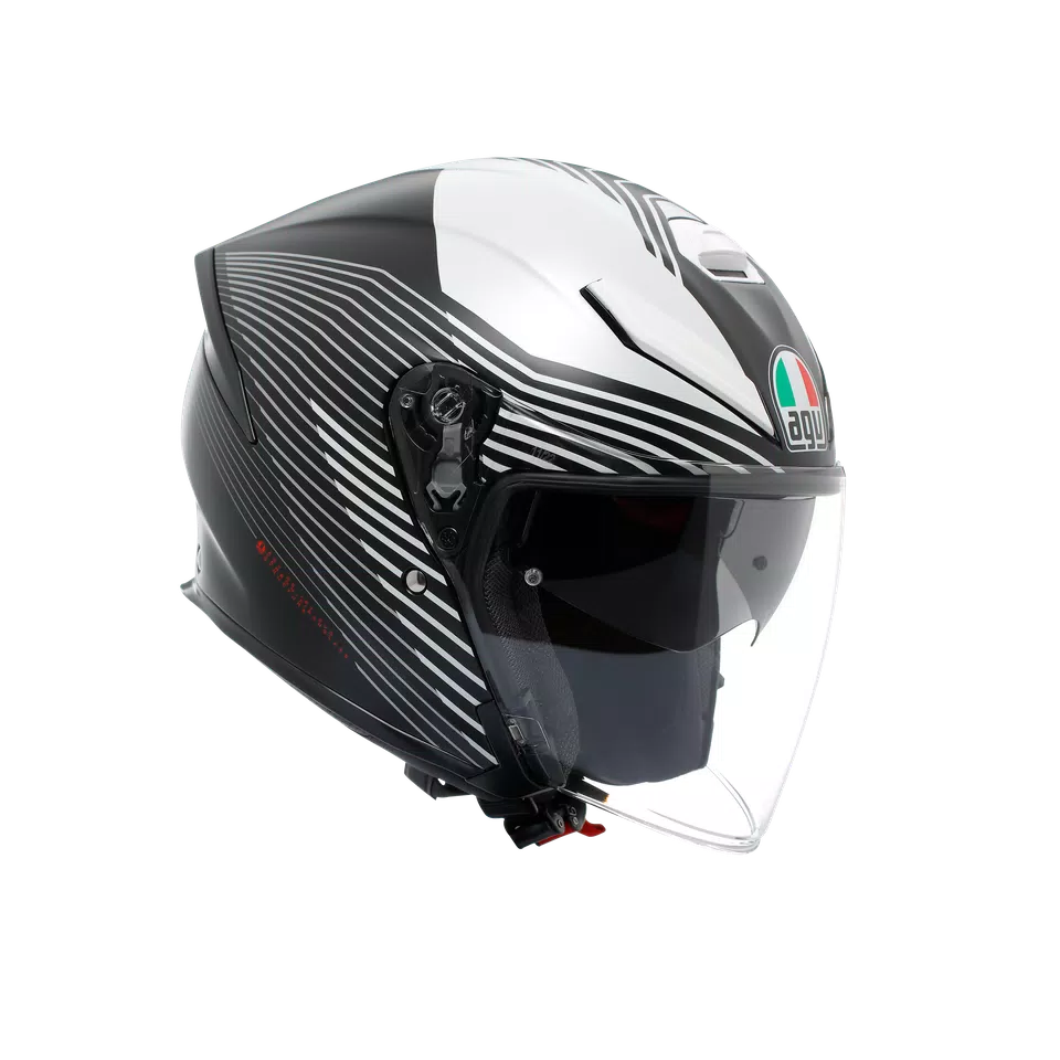 K5 JET EVO CONTROL MATT BLACK/WHITE - MOTORBIKE OPEN FACE HELMET E2206