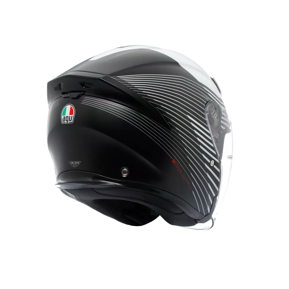 K5 JET EVO CONTROL MATT BLACK/WHITE - MOTORBIKE OPEN FACE HELMET E2206