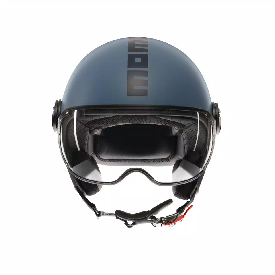 MOMODESIGN FGTR CLASSIC MATT DUSTY BLUE / BLUE - JET HELMET WITH VISOR E2206