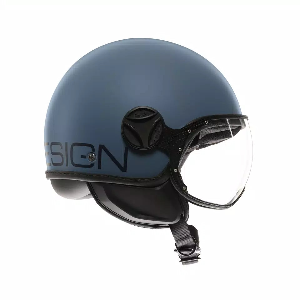 MOMODESIGN FGTR CLASSIC MATT DUSTY BLUE / BLUE - JET HELMET WITH VISOR E2206