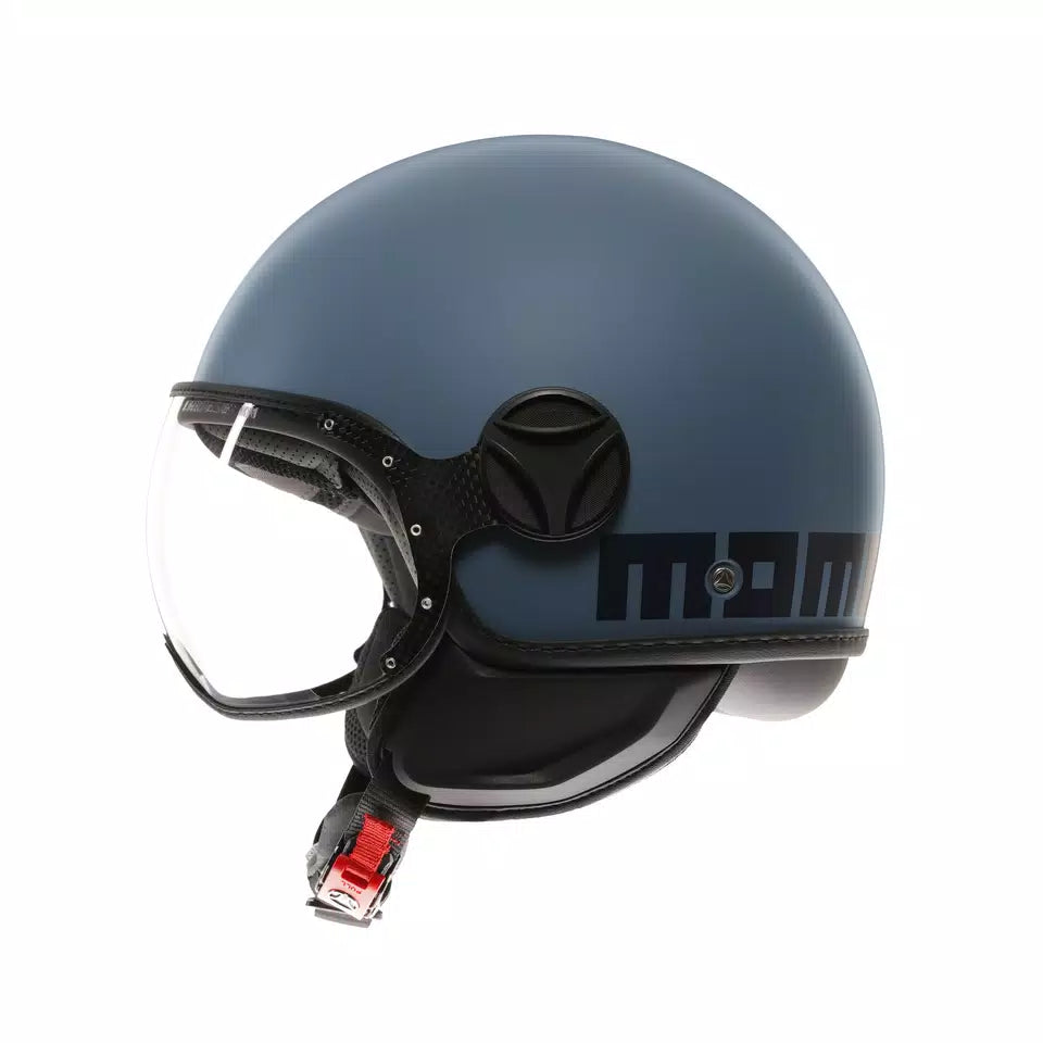 MOMODESIGN FGTR CLASSIC MATT DUSTY BLUE / BLUE - JET HELMET WITH VISOR E2206