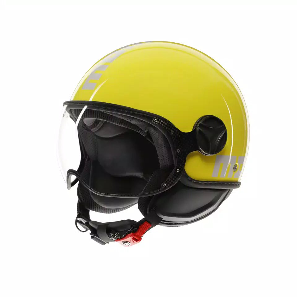 MOMODESIGN FGTR CLASSIC CANDY YELLOW / WHITE - JET HELMET WITH VISOR E2206