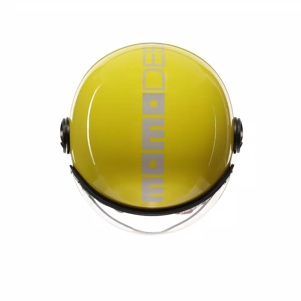 MOMODESIGN FGTR CLASSIC CANDY YELLOW / WHITE - JET HELMET WITH VISOR E2206