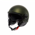 MOMODESIGN FGTR EVO MATT GREEN / BLACK - JET HELMET WITH DUAL VISOR E2206