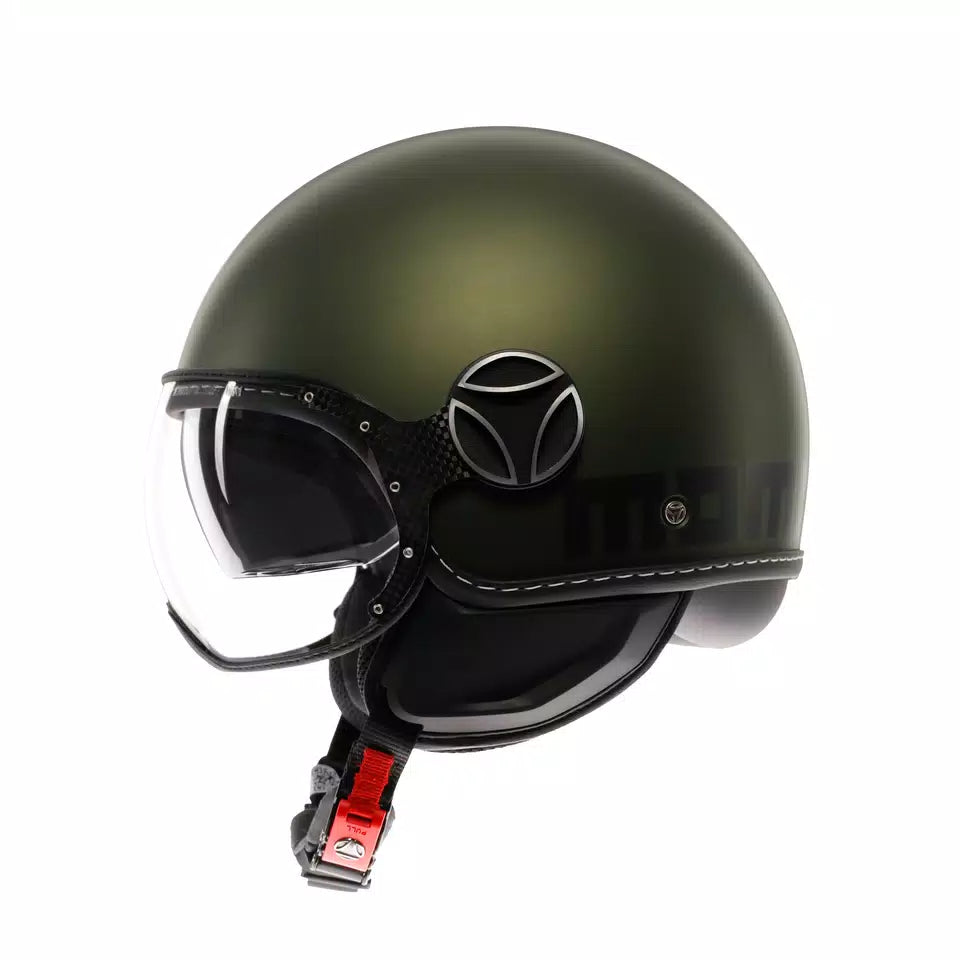 MOMODESIGN FGTR EVO MATT GREEN / BLACK - JET HELMET WITH DUAL VISOR E2206