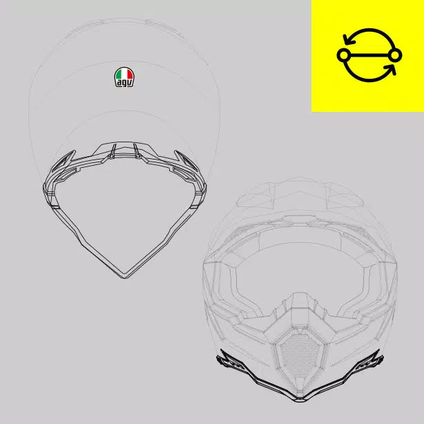Replacement of front or rear base trim for AX-8 helmet
